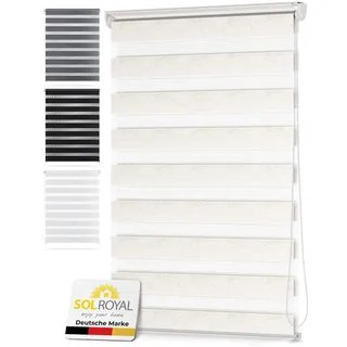 Sol Royal Doppelrollo Klemmfix ohne Bohren Fensterrollo Innen Duo Rollo | 130 cm breit 130x150 cm Leinen Sicht & Sonnenschutz Rollos für Fenster ohne DL2