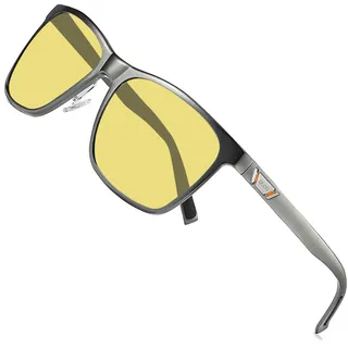 DUCO Nachtsichtbrille für Autofahrer Polarisierte Nachtbrille zum Autofahren Anti-Blendung HD Gelb Nachtfahrbrille Gläser Fahren Für Scheinwerfer Blendfreie Brillen 3029HY (Grau,Gelb)