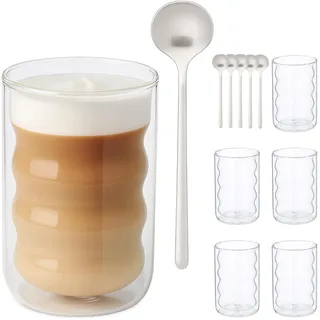 Relaxdays Latte Macchiato Glas 0,35 l 6-tlg.