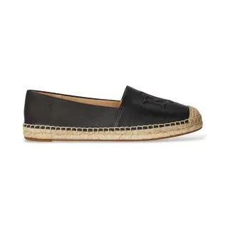 Lauren Ralph Lauren für Damen. 802P04415001 Cameryn Espadrilles aus schwarzem Nappaleder (36), Wohnung, Keine, Lässig
