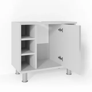 Vicco Waschbeckenunterschrank Fynn 60 x 54 x 32 cm Weiß Hochglanz