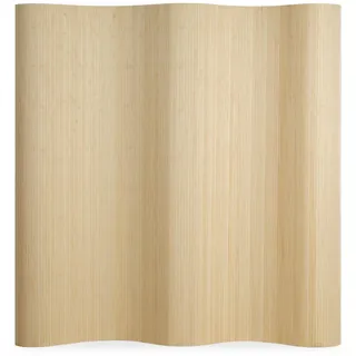 Homestyle4u Paravent Raumteiler Trennwand Bambus 145 bzw. 195 x 250 cm Sichtschutz spanische Wand natur 195 cm