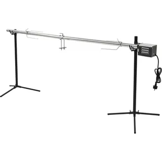 vidaXL Automatischer Grillspieß mit Motor Edelstahl 207×45×81 cm - Silber