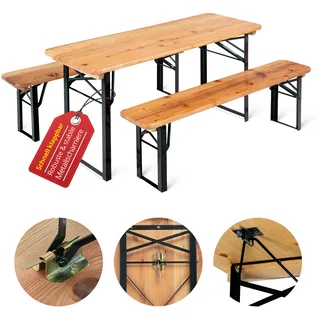 Stagecaptain BBK-110 Hirschgarten Kinder-Festzeltgarnitur 110 cm Natur