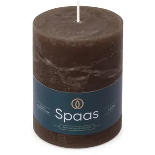 Spaas Rustik-Stumpenkerze Kerze, 80/110 mm, 65h, dunkelbraun
