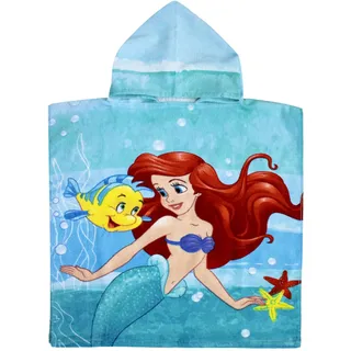 Jerry Fabrics Disney Arielle Badeponcho Kinder Poncho mit Kapuze 50 x 115 cm