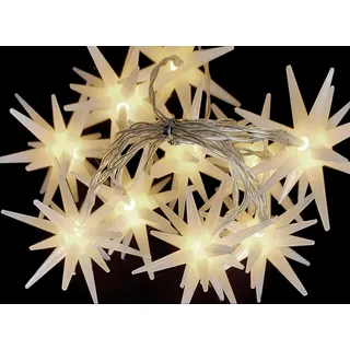 LED Fenster Lichterkette 10 Sterne Weihnachtsbeleuchtung Batterie - Transparent