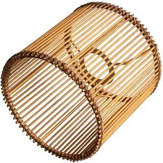 Runder Rattan Lampenschirm Boho,Lampenschirm für Tischleuchte,Hänge- und Stehleuchte,alle Innenräume, Durchmesser 16 cm (1, Brauner Bambus)