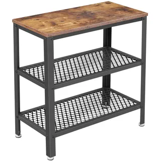 VASAGLE Beistelltisch vintage Braun Holz 60 x 30 x 60 cm