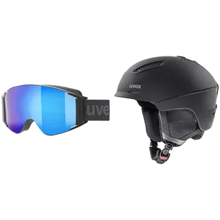 uvex g.gl 3000 TO Skibrille für Damen und Herren mit Wechselscheibe vergrößertes & ultra Skihelm für Damen und Herren individuelle Größenanpassung optimierte Belüftung black matt 55-59 cm