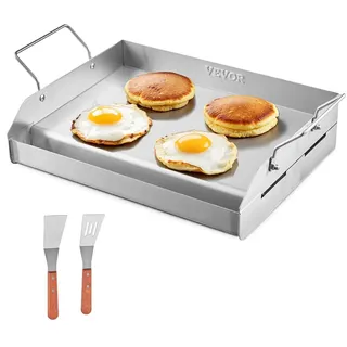 Vevor Grillpfanne 425 x 270 mm Edelstahl silber