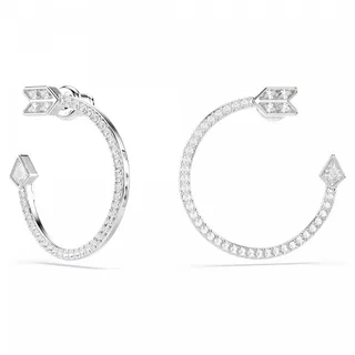 Swarovski Idyllia Kreolen, Verschiedene Schliffe, Pfeil, Weiß, Rhodiniert