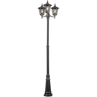 Orion Leuchten Außen Mastleuchte 255cm 100W 3x E27 Schwarz-Silber