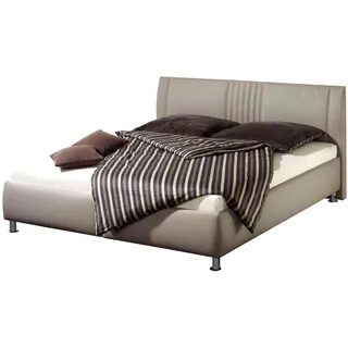 Maintal Polsterbett Ilea, 100 x 200 cm, Kunstleder, 7-Zonen-Kaltschaum Matratze H2, taupe