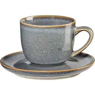 ASA Selection saisons Espressotasse mit Unterer Denim, Espresso Tasse, Kaffeetasse, Untertasse, Steinzeug, Blau, 90 ml, 27110118 - Blau