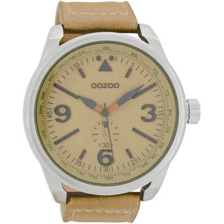 Oozoo Herrenuhr mit Lederband 50 MM Sand/Sand C7065