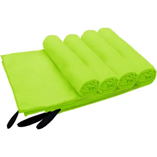 my home Handtücher »Xavi, 4 Teile, ideal als Sporthandtuch, Reisehandtuch, Strandtuch« diverse Größen, sehr leicht, kompakt, schnelltrocknend, Mikrofaser, grün