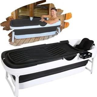 Faltbare Badewanne 158x62x52cm für Erwachsene Outdoor - Schwarz