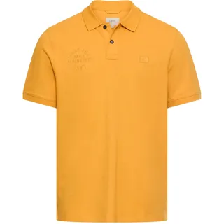 Poloshirt CAMEL ACTIVE, Herren, Gr. 3XL, sunflower, Piqué, Obermaterial: 100% Baumwolle, bestickt, unifarben, normal hüftbedeckend, Rundhals, Bündchen, Shirts Poloshirt, mit Stickerei auf der Brust
