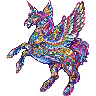 Holzpuzzle Einhorn L - Kreatives Puzzlevergnügen für Groß und Klein KP21893