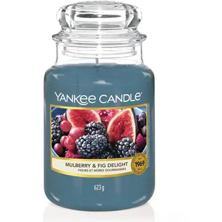 Yankee Candle Mulberry & Fig Delight Duftkerze 623 g 17 cm blau
