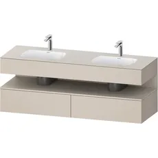 Duravit Qatego Einbauwaschtisch mit Konsolenwaschtischunterbau, 1600x550x600mm, Nische Taupe Supermatt, Doppelwaschtisch, QA4797083, Farbe: Taupe Matt/mit Nischenbeleuchtung