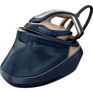 Tefal Dampfbügelstation Pro Express Vision Max 1,2 Liter Wassertank LED-Leuchte 5 Einstellungen Kalk-Kollektor blau/gold