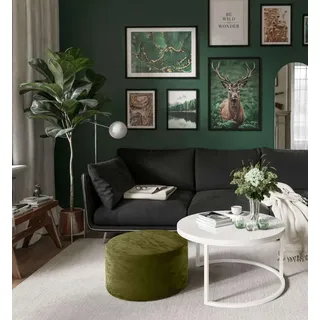 Runder Tisch CIRI mit Hocker Weiß Schwarz Hochglanz - Weiß