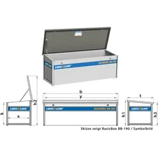 BasicBox Logicline BB-190, ohne Füsse B/H/T 1900x646x666 mm, Gasfeder