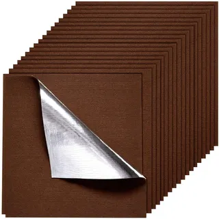 Vevor Teppichfliesen 609,6 x 609,6 x 5 mm, 20er-Pack, selbstklebender Teppichboden mit Fläche von 7,4 m2, Teppich Bodenbelag, einfacher DIY-Austausch für Wohnzimmer und Büro, Dunkelbraun