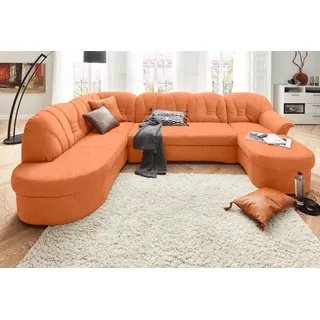 DOMO collection Wohnlandschaft Kunstleder 3-Sitzer orange