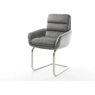 DeLife Freischwinger Abelia-Flex Samt Grau