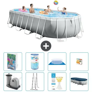 Prism Frame Pool Oval - 610x305x122 cm - 7-teilig S541 - Grau
