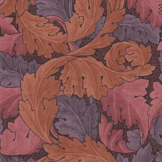 William Morris at Home Vliestapete Akanthus 1000x52cm , Rot, Lila , Papier, Kunststoff , Baum/Pflanze/Natur, Gestreift , Rechteckig , 52x1000 cm , FSC Mix , Tapeten & Wandverkleidungen, Vliestapeten