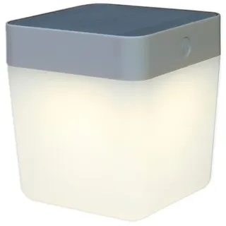 LED Table-Cube inkl. Solarpanel silber - Grau