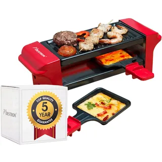 Bestron Raclette-Grill für 2 Personen 350 Watt Rot/Schwarz