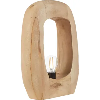 BELIANI Tischlampe Hellbraun Mango Holz 42 cm Glühbirnen-Optik Glühbirnen-Design Geometrisch Langes Kabel mit Schalter Handgemacht Schlaf- u. Wohnzimmer - Braun