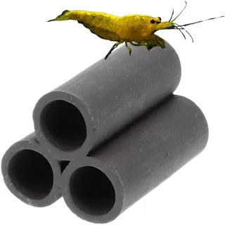 Aquariendeko Pyramide 3er XL Garnelenröhre Aquarium Deko Garnelen Garnelenhöhle Krebshöhle Welsröhre Laichröhre Keramik Ton schwarz