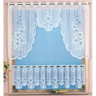 Weckbrodt Scheibengardine »Provance« Stangendurchzug 2 Stk. tlg. Bistro, Jacquard, floral, geblümt, 2teiliges Set, Gardine, Store, weiß