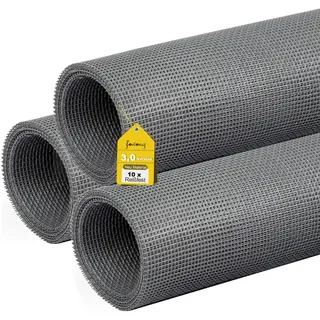 fowong Fliegengitter Fenster, 3 Stückx120x120cm, Neu Reißfest Nanogitter, Ersatznetz Fliegengitter für Fenster, DIY Insektenschutz Zuschneidbar und Stabil Fliegennetz für Dachfenster Grau