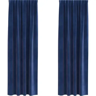 vidaXL Verdunkelungsvorhänge 2 stk. Dunkelblau 140 x 260 cm Samt - Blau