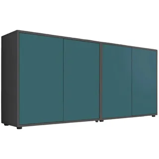 MID.YOU Sideboard Mailand Set 2 Anthrazit/Petrol