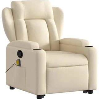 vidaXL Massagesessel Modell 11 Polyester 94,5 x 100 x 0 cm Creme/Beige mit Aufstehhilfe