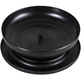 ERBO Kerzenständer Metall mit Dorn 1cm, Moderne Dekorative Kerzenhalter, Kerzenständer für Hochzeit, Weihnachten, Wohnzimmer, Adventskranz, Kommunions & Taufkerzen (Ø 10cm, Schwarz)