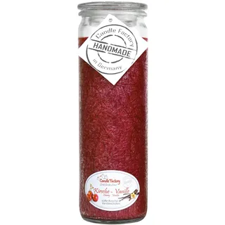 Candle Factory Big Jumbo Duftkerze aus pflanzlichem Stearin im hitzebeständigen Glas der Marke Weck®, ca. 100h Brennzeit, Duft: Kirsche - Vanille