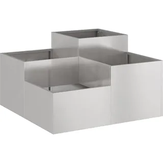 Gartenblumentopf Silber 80 x 80 x 48 cm Edelstahl - Silber