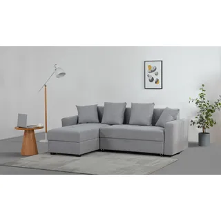 None Ecksofa 217 cm Polyester 3-Sitzer Grau