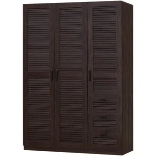 [en.casa] Kleiderschrank Finning 120 x 176 x 52 cm Walnuss
