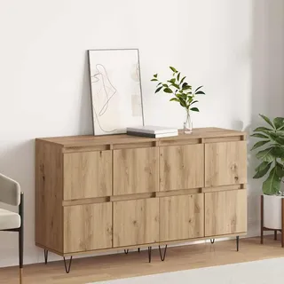vidaXL Sideboards 2 pcs Artisan-Eiche 120 x 35 x 70 cm Holzwerkstoff - Beige