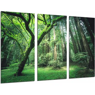 Wandbild - Wald im Sommer, Grove in den Bergen, 97 x 62 cm, Holzdruck - XXL Format - Kunstdruck, ref.26624